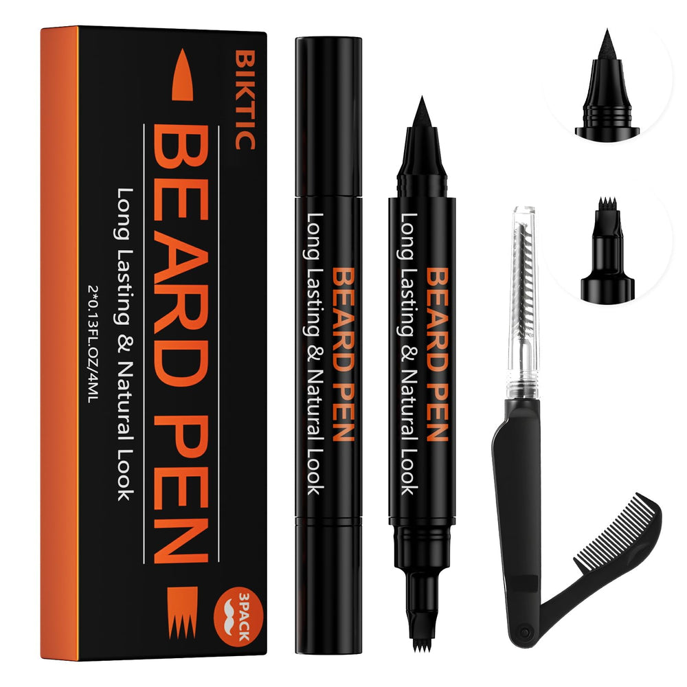 BIKTIC beard pen filler with twist-up design for quick, mess-free application.
