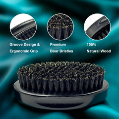 BilaliyMil brush shows premium boar bristles for thick beard control.