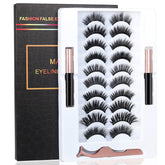 BILEYCHA Upgrade 3D magnetic eyelashes, natural look, 10-pair set for daily wear