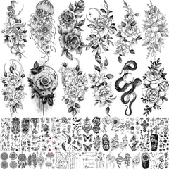Bilizar 64 sheets temporary tattoos for forearm designs, long-lasting and easy to apply.