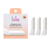 Billie Dermaplane refill blades in stainless steel for smooth skin and precise shaping.