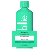 Billie Detox Purifying Body Wash bottle shows vegan formula for daily refreshing cleanse.