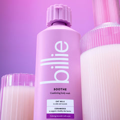 Billie Soothe: ingredientes avena y ceramidas para la barrera cutánea.