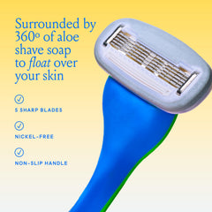 Billie magnetic holder keeps the razor dry and off the shower surface