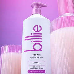Billie oat milk ceramides hydration, supports dry skin barrier