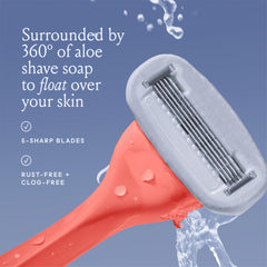 Billie magnetic holder mounted on shower wall keeps razor dry.