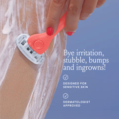Billie ergonomic non-slip handle improves shaving control