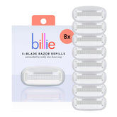 Billie razor refill blades 8-count in package for instant smoothness