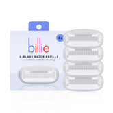 Billie refill blades 4-pack closeup for consistent, close shaves.