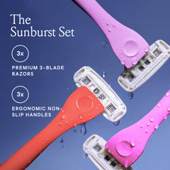 Billie Sunburst Set flexible head supports contour shaving on curves