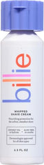 Billie Whipped Shave Cream shows a dense yet whipped texture for smooth razor glide.