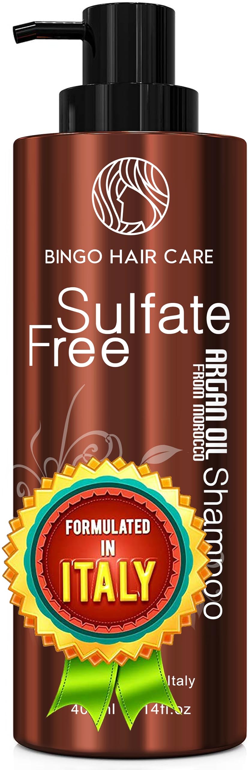 BINGO HAIR CARE Champú argán marroquí, botella: brillo e hidratación para el cabello.