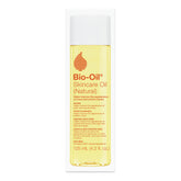 Bio-Oil bottle pouring onto skin, fast-absorbing formula for scar and stretch mark care.