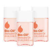 Bio-Oil skincare oil bottle being poured for quick absorption.
