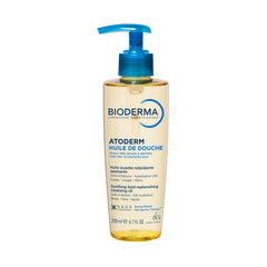 Bioderma Atoderm botella de aceite limpiador suave para rostro y cuerpo, ideal para piel seca.