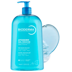 Bioderma Atoderm Hydrating Shower Gel foam close-up for creamy, gentle cleansing