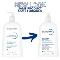 Bioderma Atoderm Intensive Foaming Gel pump demonstrates easy, gentle dispensing.