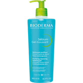 Bioderma Sébium Gel Espumoso frente de la botella, limpieza suave para pieles mixtas.