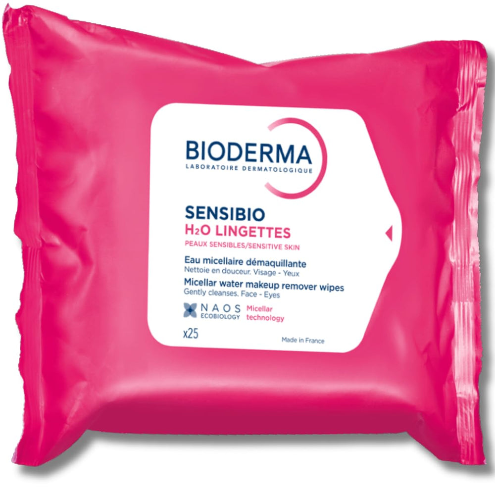 Bioderma Sensibio H2O: toallitas desmaquillantes para piel sensible, limpieza suave.