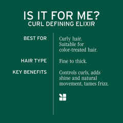 Biolage Curl Defining Elixir being applied to damp hair shows easy reactivation for continued definition.