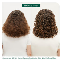 Biolage Curl Defining Elixir close-up label highlights vegan, paraben-free formula.