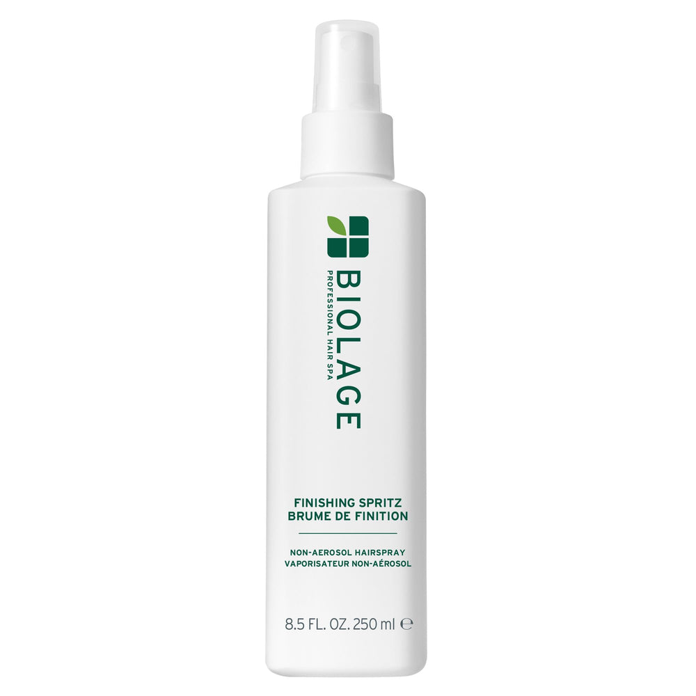 Biolage Finishing Spritz hair-mist delivering all-day hold with natural movement.