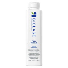 Biolage Full Rescue Shampoo bottle close-up for fuller hair benefits