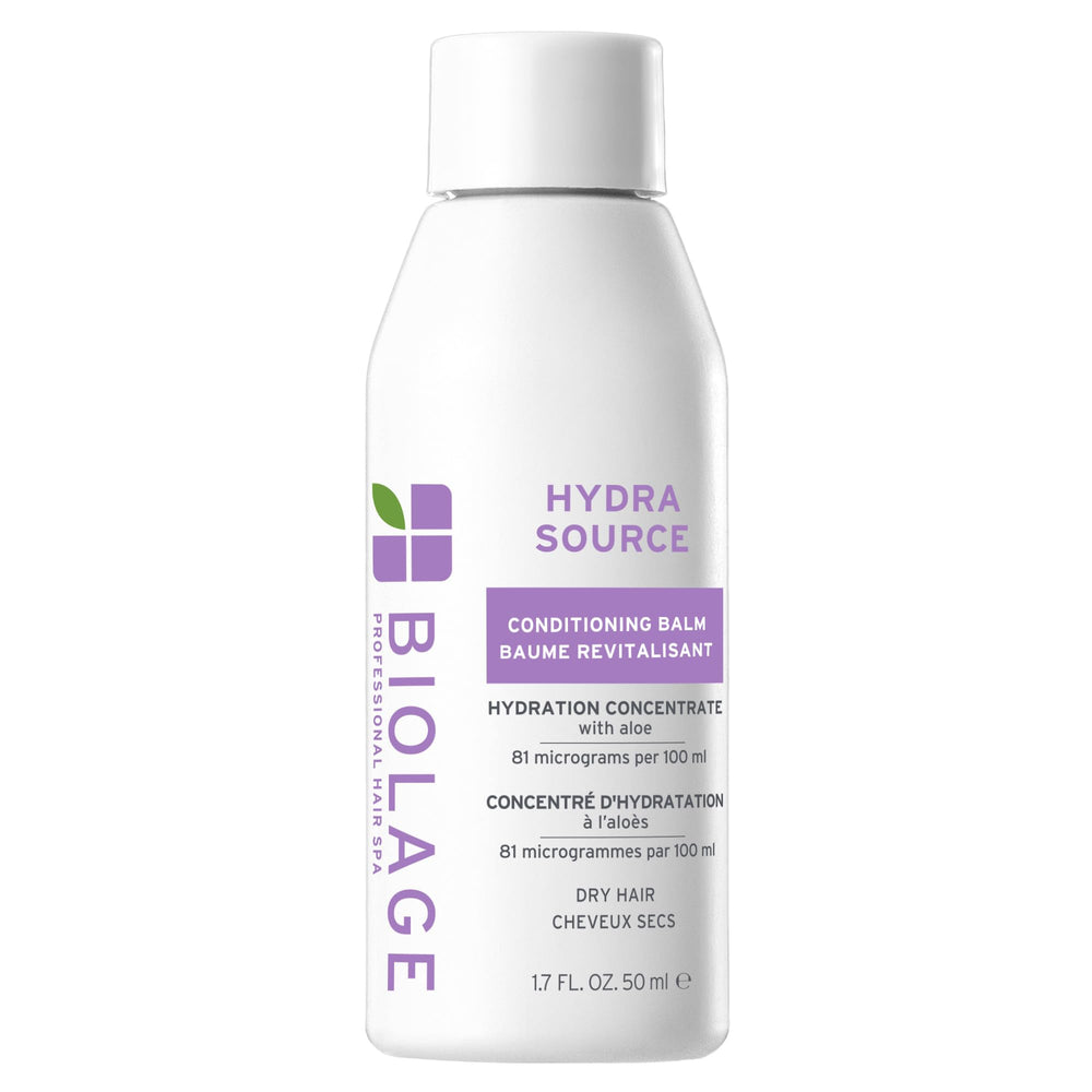 Biolage Hydra Source Conditioning Balm packaging label highlights vegan and paraben free formula