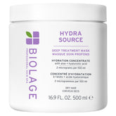 Biolage Hydra Source Deep Treatment Mask packaging highlights vegan, paraben-free formula.