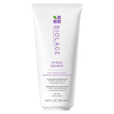 Biolage Hydra Source Leave-In Cream bottle demonstrates instant moisture for dry hair