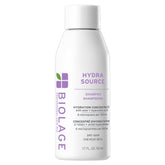 Biolage Hydra Source Shampoo bottle shows hydration and shine.