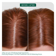 Biolage Scalp Sync bottle pour demonstrates cleansing for oily scalps