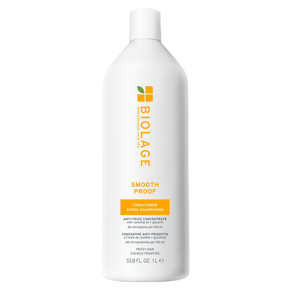 Biolage Smooth Proof Conditioner bottle showing frizz-control formula.