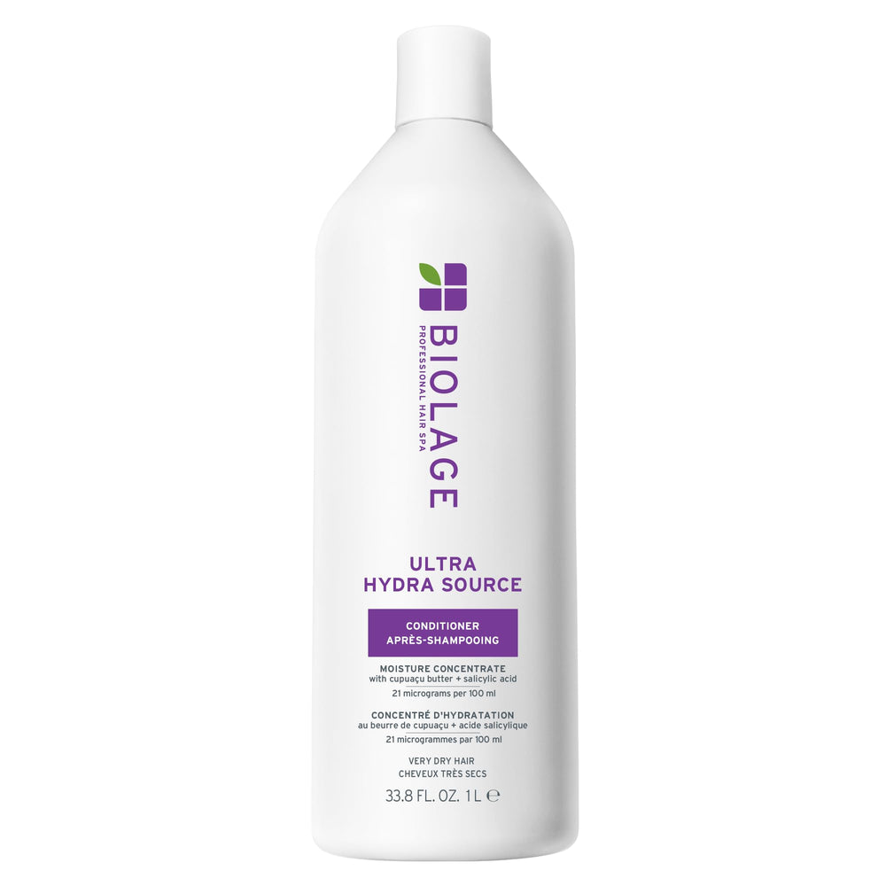 Biolage Ultra Hydra Source conditioner bottle delivering deep hydration for very dry hair