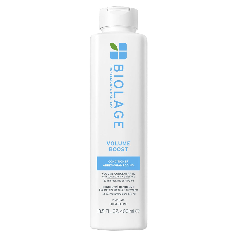 Biolage Volume Boost Conditioner bottle front view shows weightless moisture and root lift