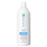 Biolage Volume Boost Conditioner bottle emphasizes weightless moisture and lift for fine hair.