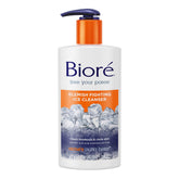 Biore blemish-fighting ice cleanser bottle with oil-free formula for clear skin