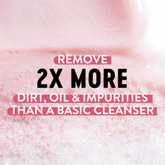 Biore Purify & Reset foaming lather demonstrates gentle charcoal cleanse.