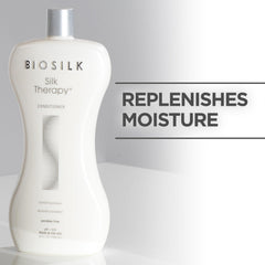 Hair detangled by BioSilk Silk Therapy Conditioner after use.