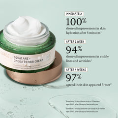 Cream texture swirl of BIOSSANCE Squalane + Omega Repair Cream for quick absorption
