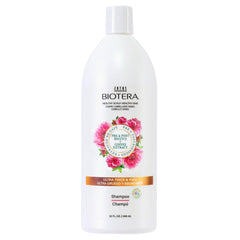 Biotera Champú Ultra Espeso y Voluminizador: botella enfocada para cabello fino.