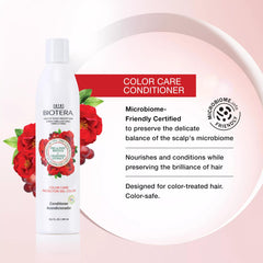 Biotera Acondicionador Cuidado del Color, textura cremosa facilita peinado suave.