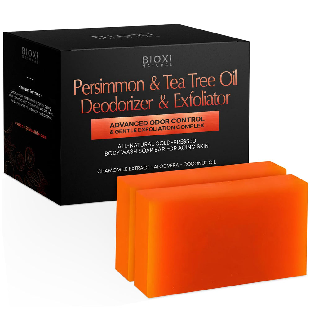 BIOXI Persimón y Aceite de Árbol de Té: desodorante-barra con empaque moderno.