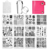 Biutee placas estampado uñas set 12 permite crear diseños detallados en casa.