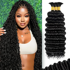 BIZVUS deep wave braiding hair offers durable, tangle-free curls for boho styles.