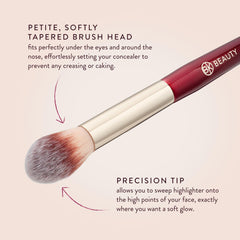BK Beauty 108 Precision Powder Brush features soft vegan bristles for gentle makeup.