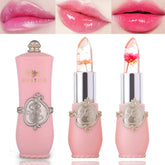 BKPPLZP flower jelly lipstick set swatch showing color-changing effect