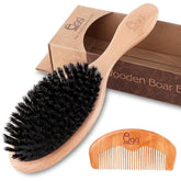 BLACK EGG boar bristle hair brush for gentle detangling and scalp stimulation
