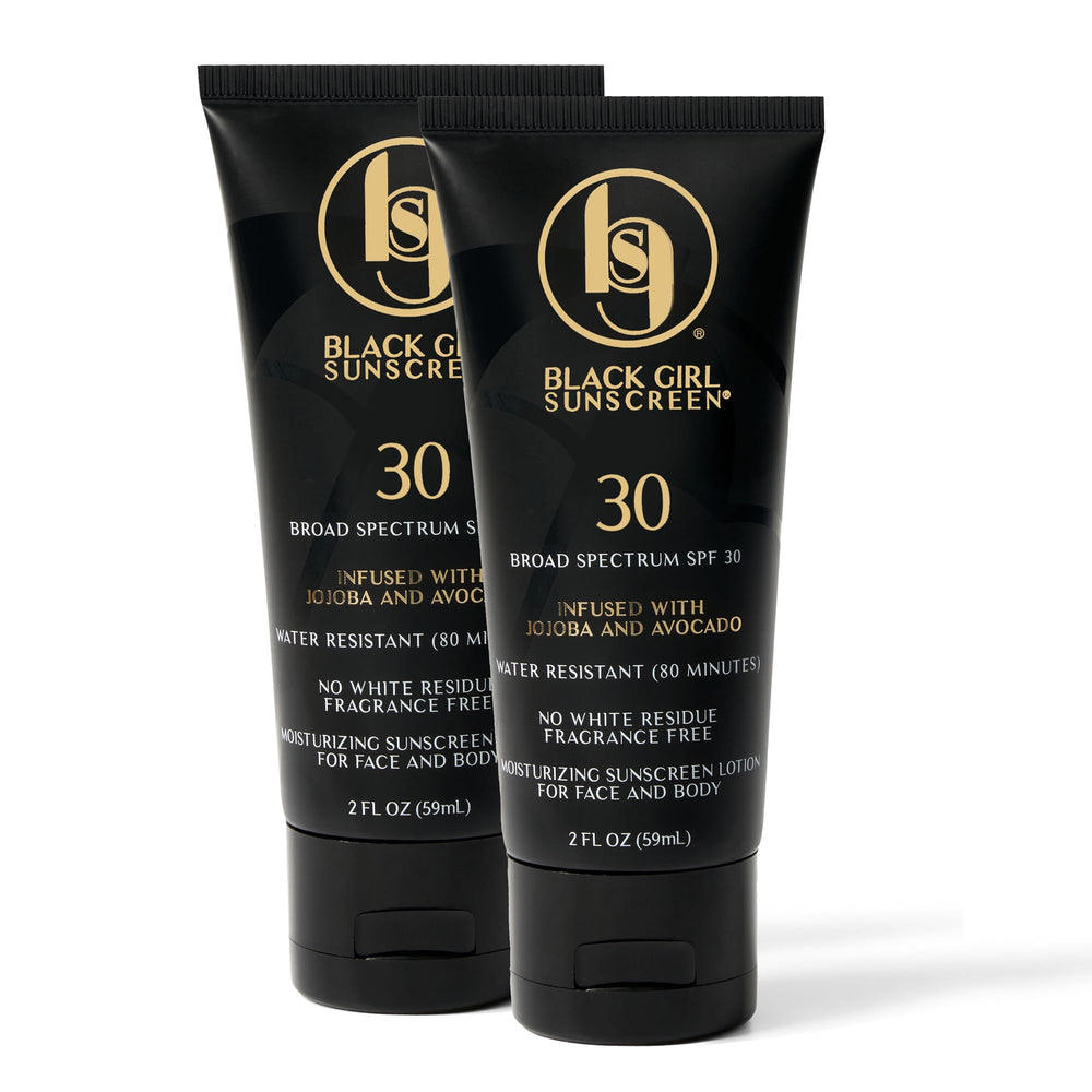 BLACK GIRL SUNSCREEN en bote frontal para uso diario en rostro y cuerpo.