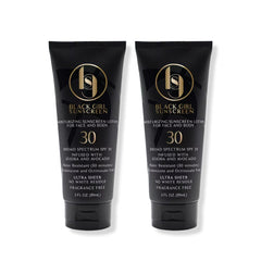Black Girl Sunscreen face and body bottle provides lightweight SPF 30 protection.